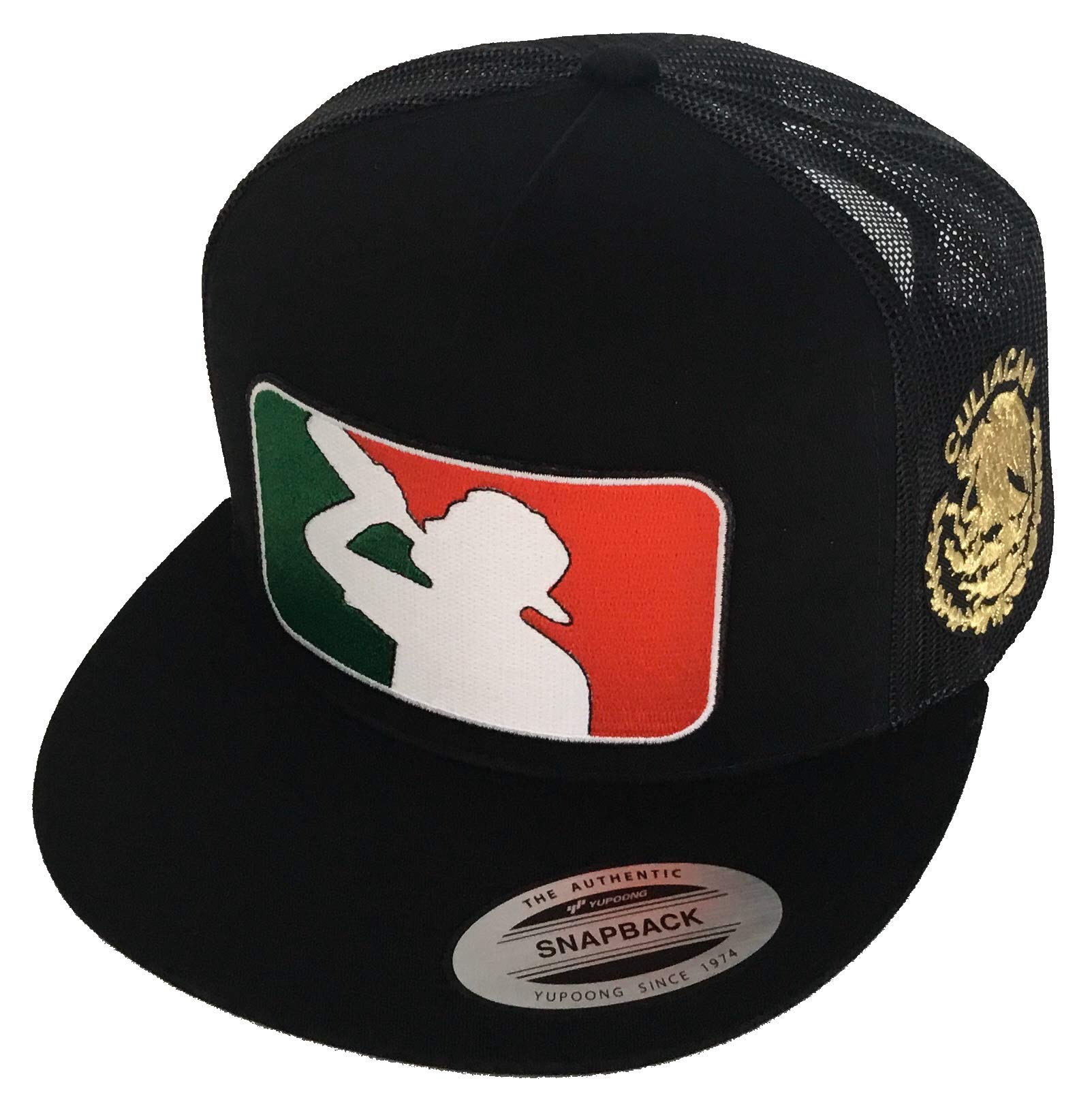 SonoraEl Borracho de Culiacan Logo Federal al lado 2 Logos hat Black mesh