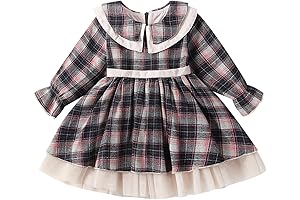 Christmas Tartan Bowknot Tutu Dress for Little Girls