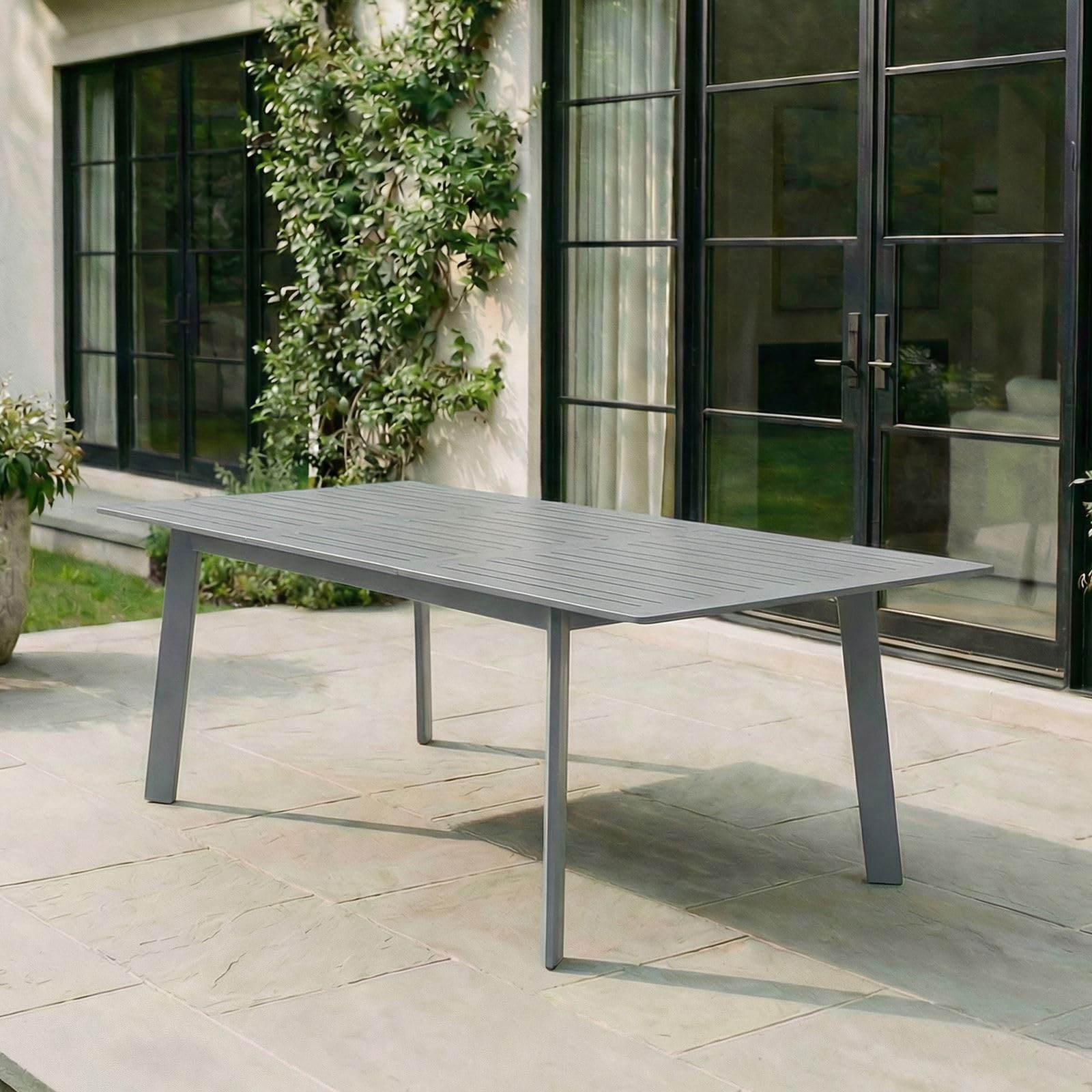 IDIMEX Gartentisch Verano ausziehbar mit Butterflysystem, 180-260 x 75 x 103 cm, anthrazit, Aluminium - wetterfest, stabil