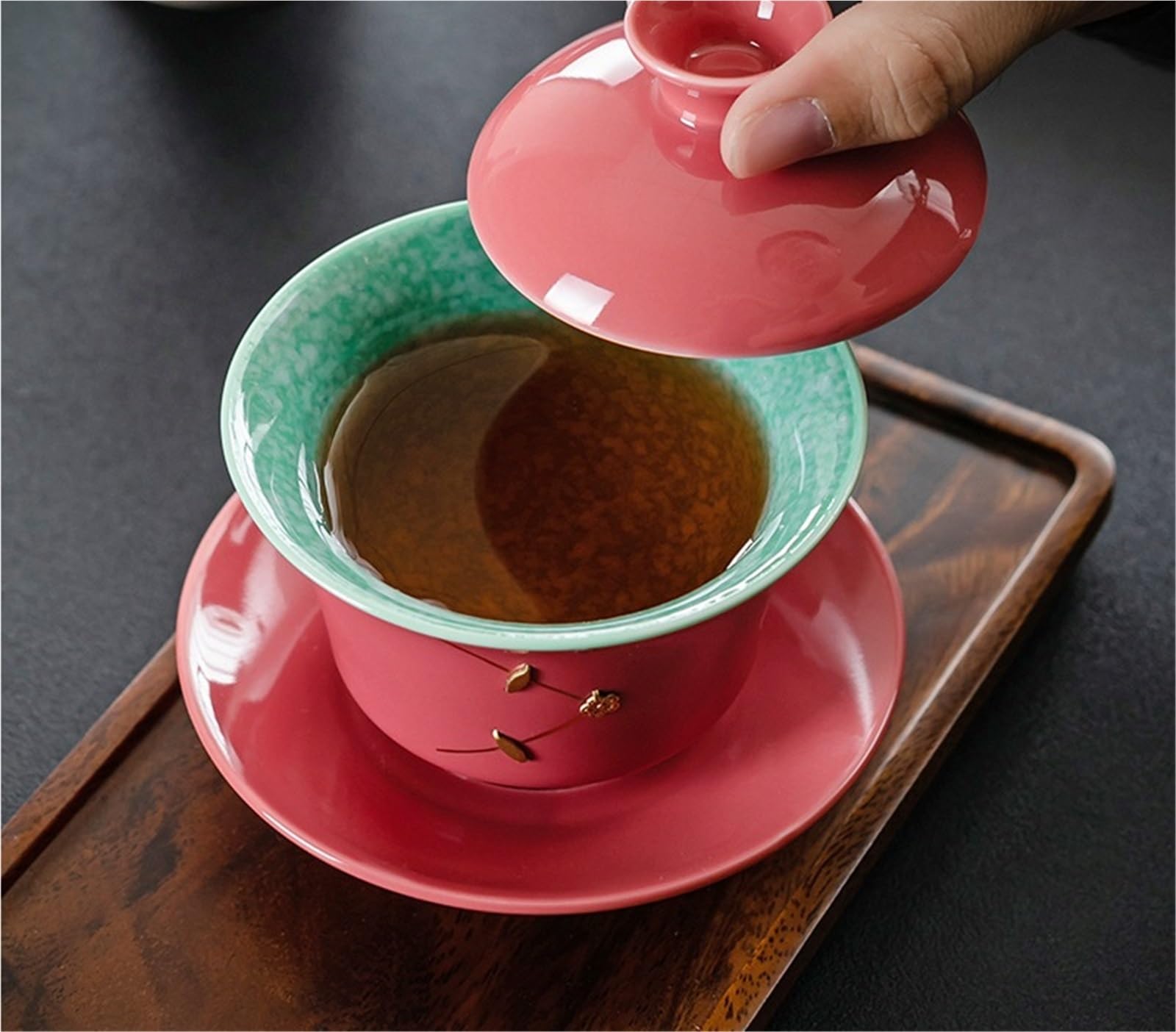 Filiżanka do herbaty, chińskie filiżanki do herbaty, 180 ml, ręcznie robiona szkliwiona gaiwan z starożytną piłą, porcelanowa waza do herbaty, domowy zaparzacz do herbaty