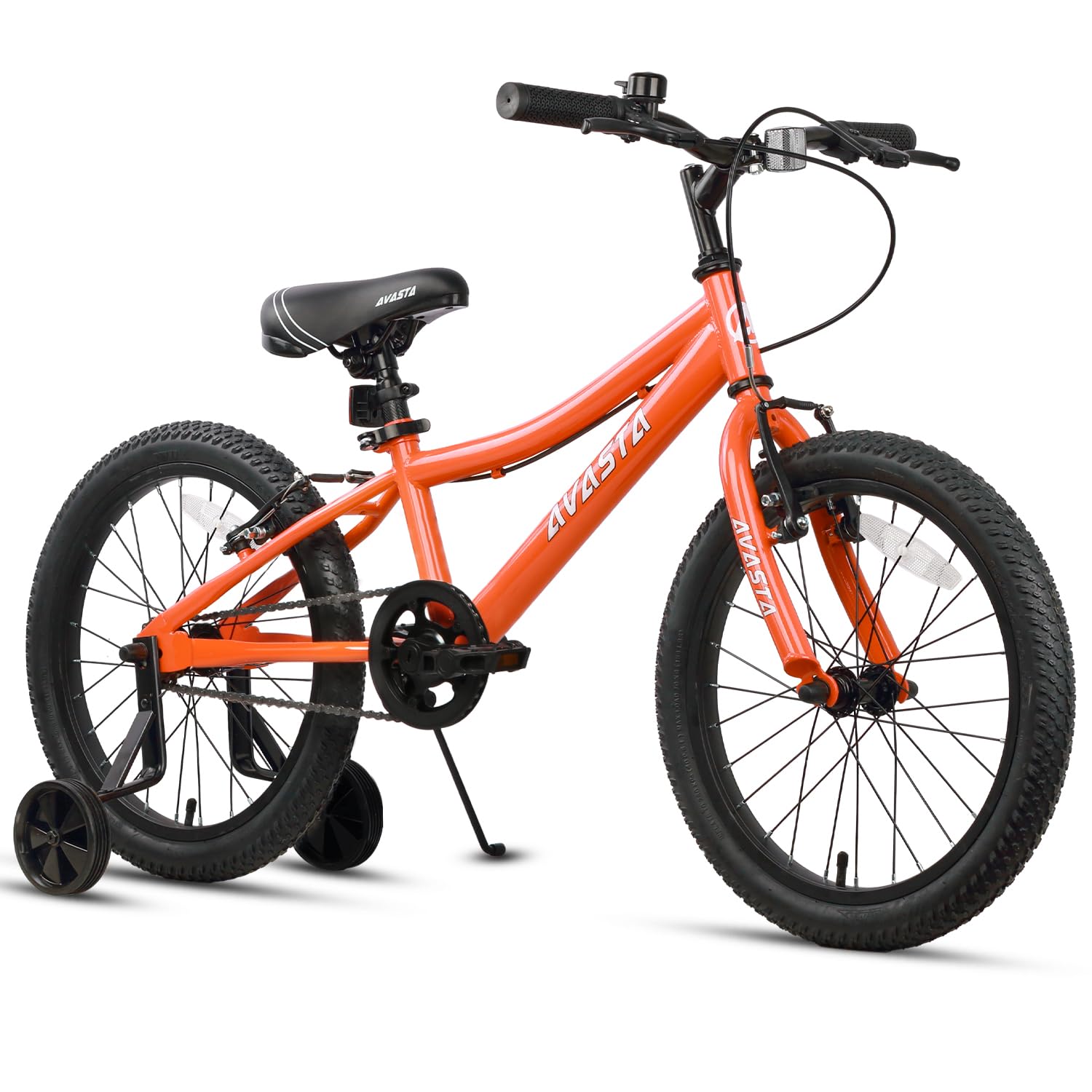 AVASTA Bilbo 18 20 Inch Kids Bike for Boys Girls 5-10 Years Old, Retro Style High Carbon Steel Bicycle with Adjustable Handlebars and Seat, Dual V-Brakes, Kickstand, Multiple Colors