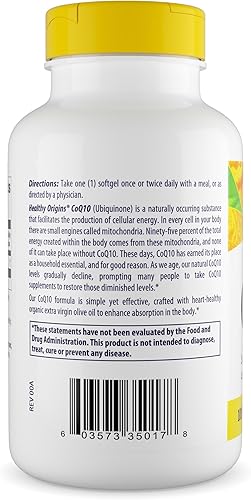 Miniatura 3 de Healthy Origins CoQ10 (Kaneka Q10) 100 mg cápsulas blandas - Suplemento energético y de salud cardíaca - Sin gluten - Sin OMG - 150 cápsulas blandas