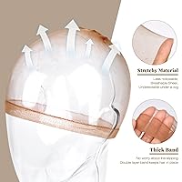 Vista 3 de IKOCO Gorra de peluca HD, 8 piezas, gorra de peluca transparente para mujer, con encaje frontal, ultra fina, color marrón