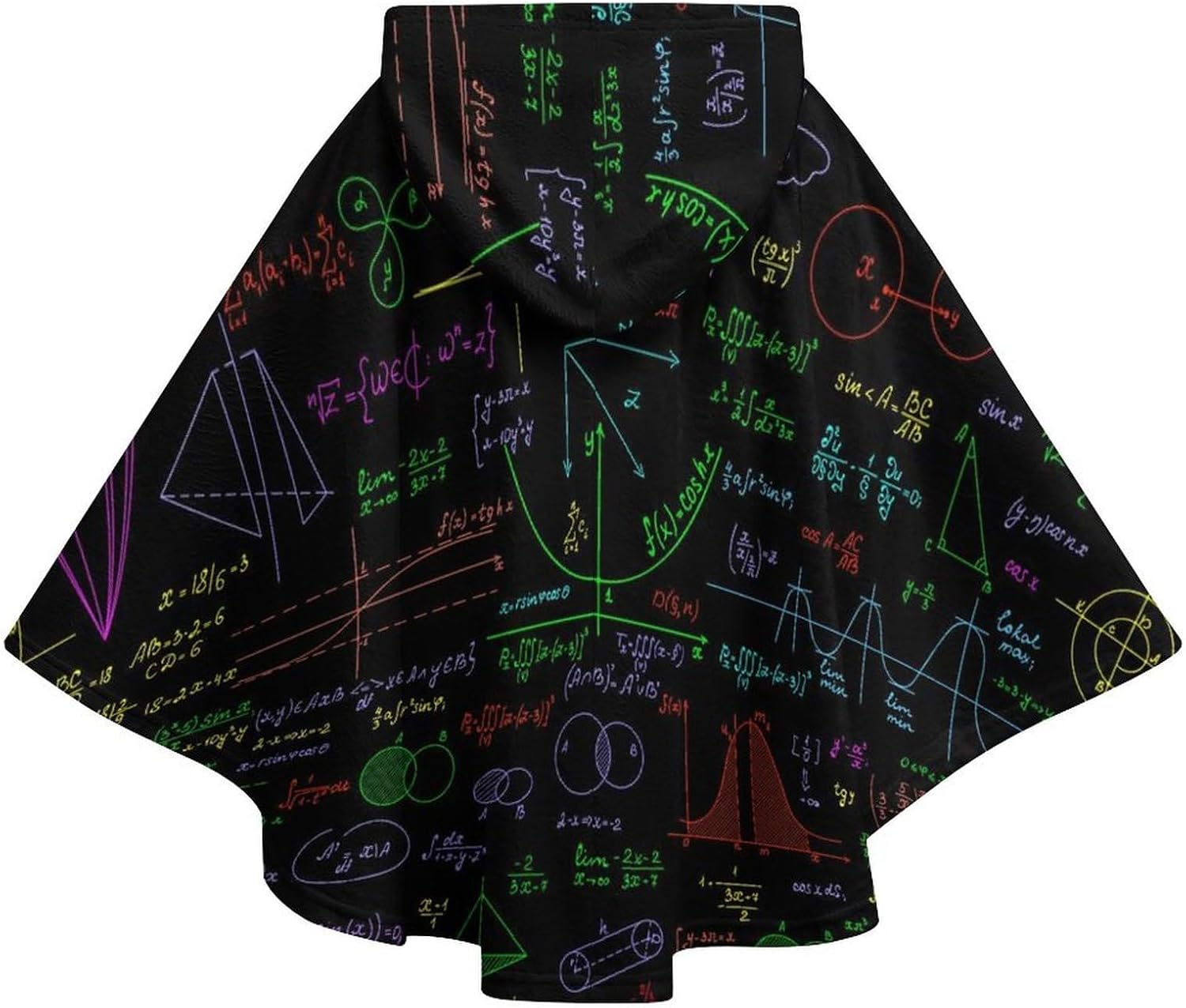 Math Plots Formulas Calculations Wearable Blanket with Hooded Flannel Blankets Cape with Pocket
