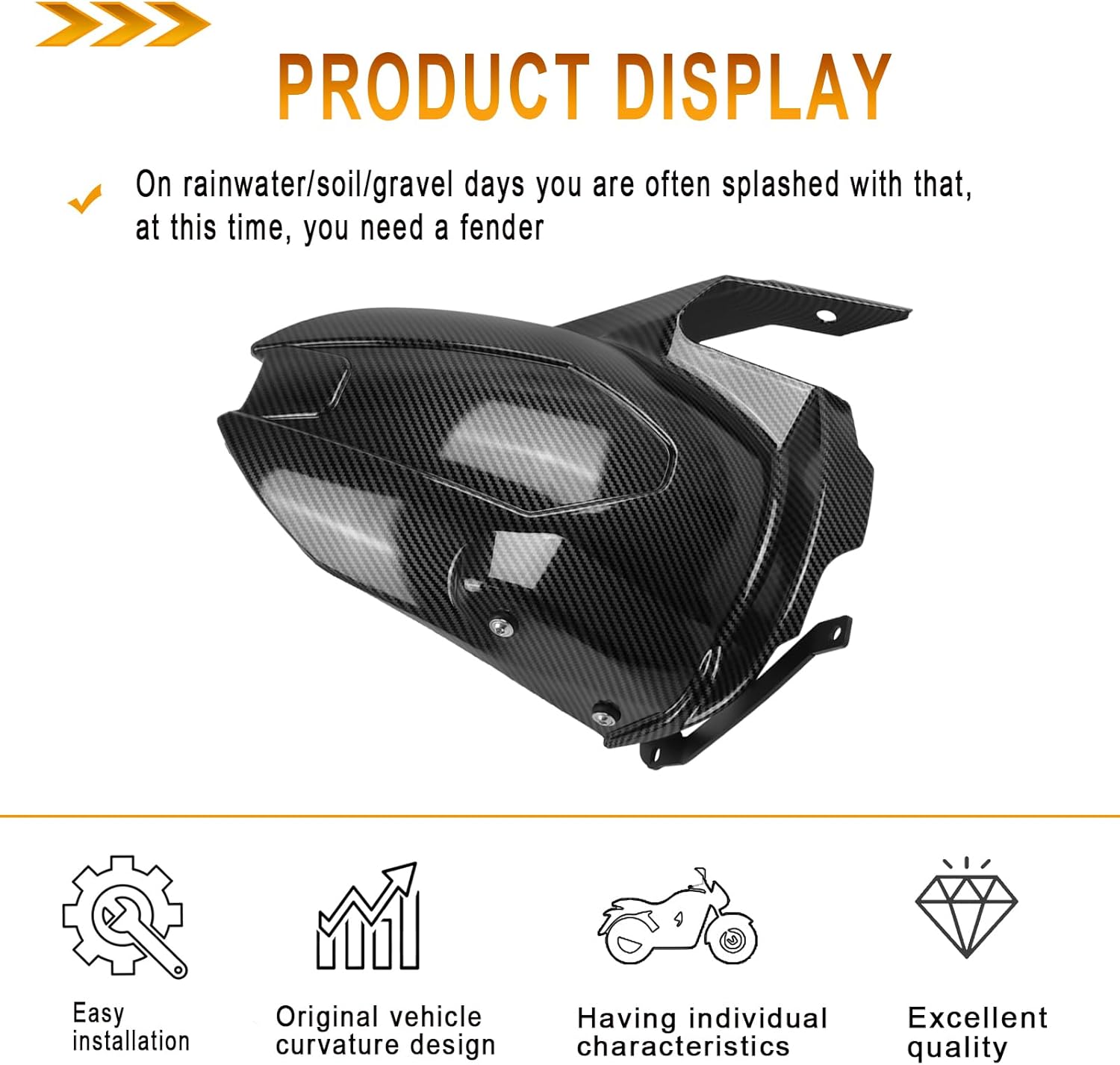 Motorcycle Mudguard Extender Extension Replacement for Suzuki GSX8S GSX-8S 2023 2024 2025 GSX8R GSX-8R 2024 2025 Rear Mudguards Splash Guard (Type B)