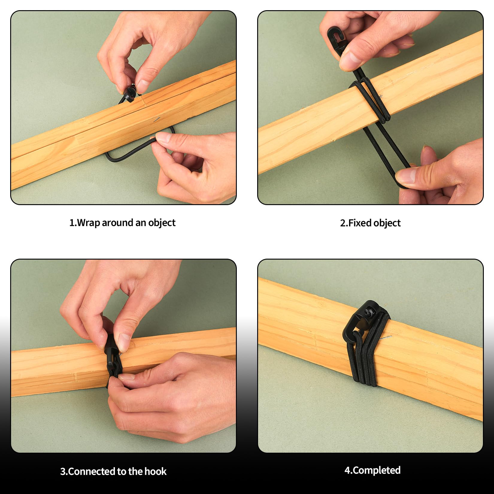 35 szt. krótkich sznurków bungee z haczykami, wytrzymałe paski bungee z haczykami, 25 cm, odporne na promieniowanie UV, czarne, bungee, elastyczne paski z haczykiem, do zabezpieczania bagażu, mebli