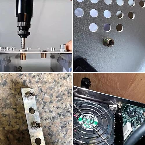 Miniatura 7 de Tkiaea Tuercas de remache, 516 ''-18UNC 50 piezas de acero al carbono chapado en zinc cabeza plana remaches insertos Nutsert remaches