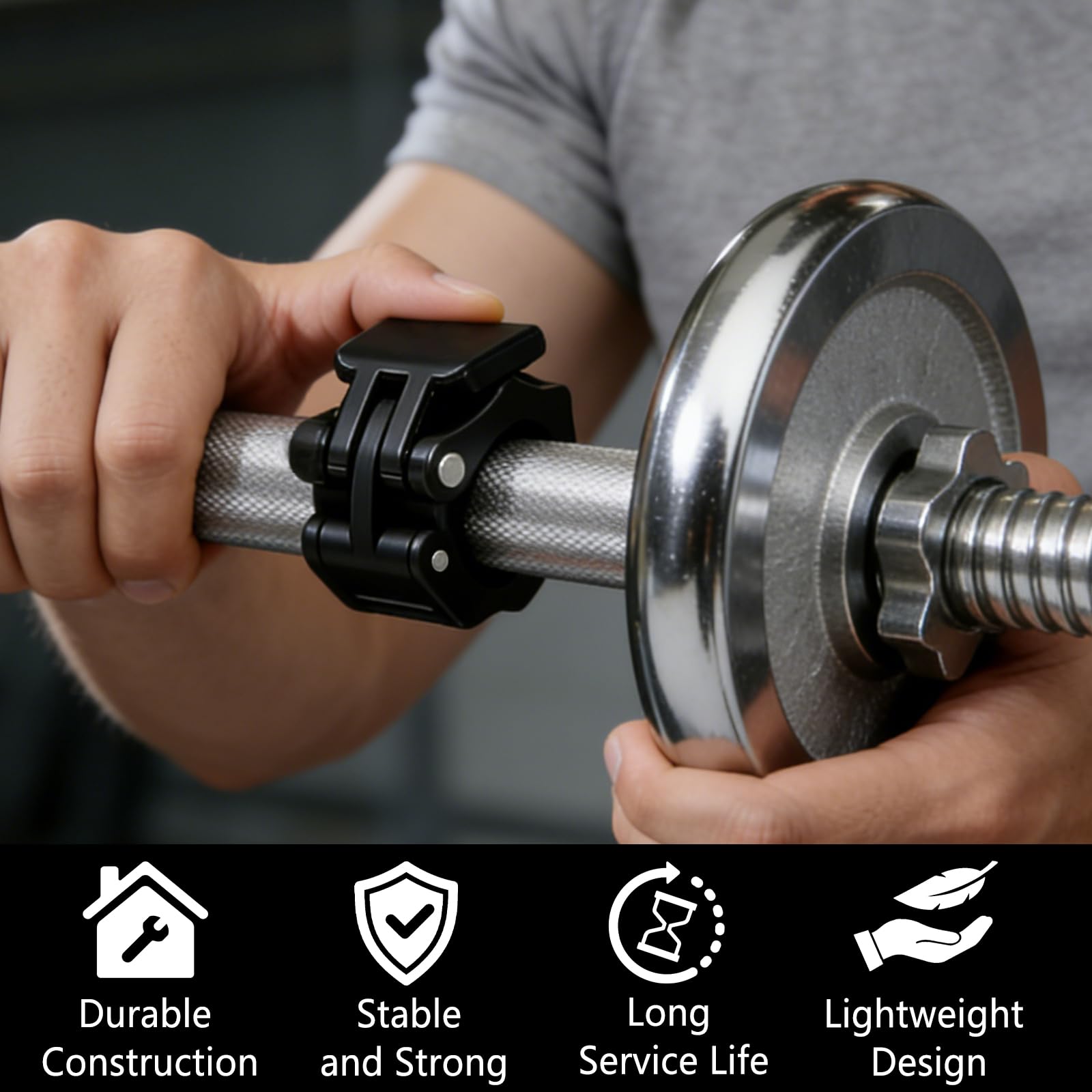 8 Pezzi Morsetto Bilanciere 30mm Olimpico Bar Collare, Accessori Bilanciere, Collare Sgancio Rapido, Ottimo per Sollevamento Pesi, Allenamento della Forza, Fitness, Allenamento