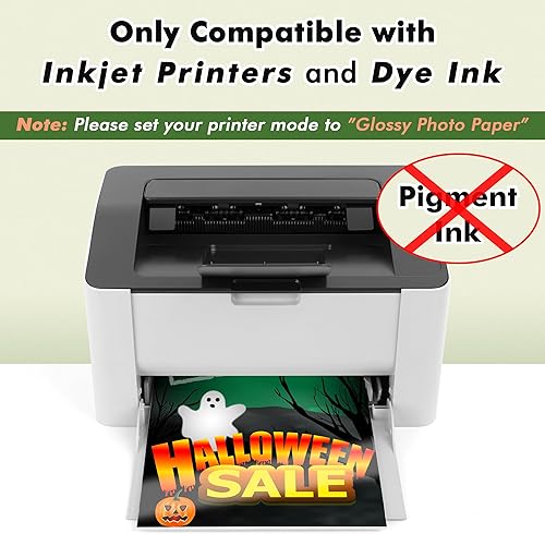 Miniatura 3 de 150 hojas de papel de impresora de inyección de tinta fino brillante de 36 libras para bolsas de chips de bricolaje, folleto de folleto para