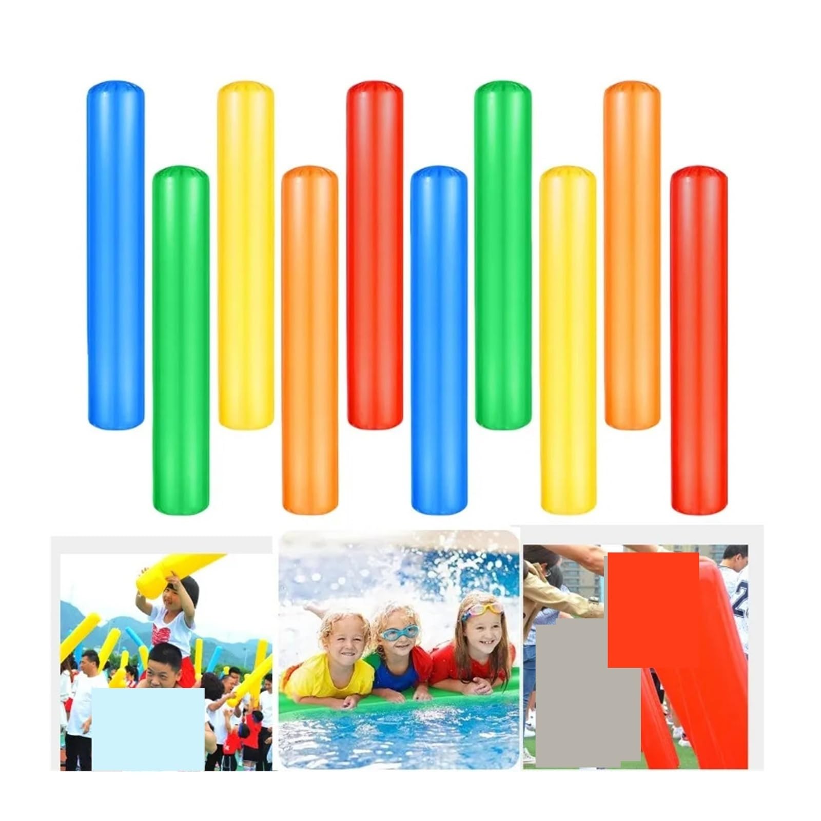 Poolnudel Hohl Schwimmnudel 90 cm aufblasbares Stabballonspielzeug | Outdoor-Spiel Kindergarten Erwachsene Wasser Party Dekoration Sport