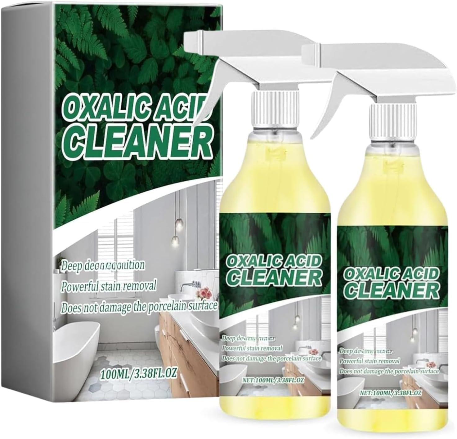 Oxalic Acid Cleaning Spray, 2026 New Multi-Purpose Stain Remover, Tile & Porcelain Cleaner for Home, Suitable for Daily & Professional Use (1)