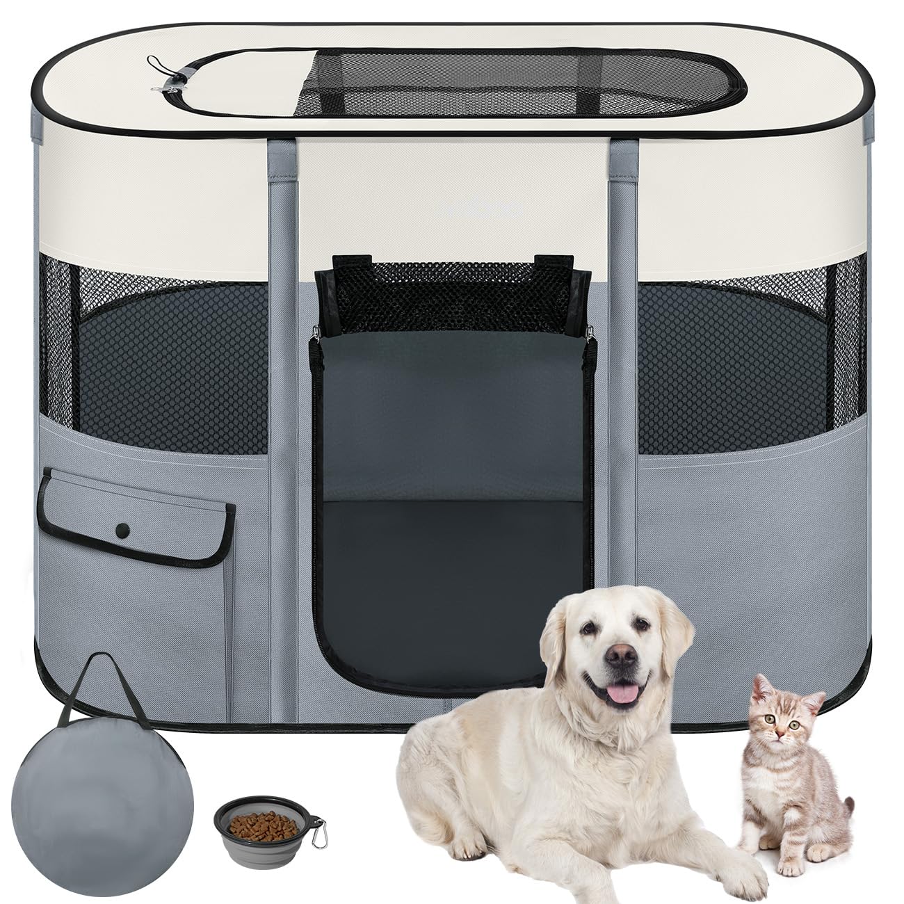 ペットサークル 折りたたみ Pawaboo 犬 室内 ペット ケージ メッシュ Amazon | ペットサークル 折りたたみ Pawaboo サークル 犬 室内 ペット