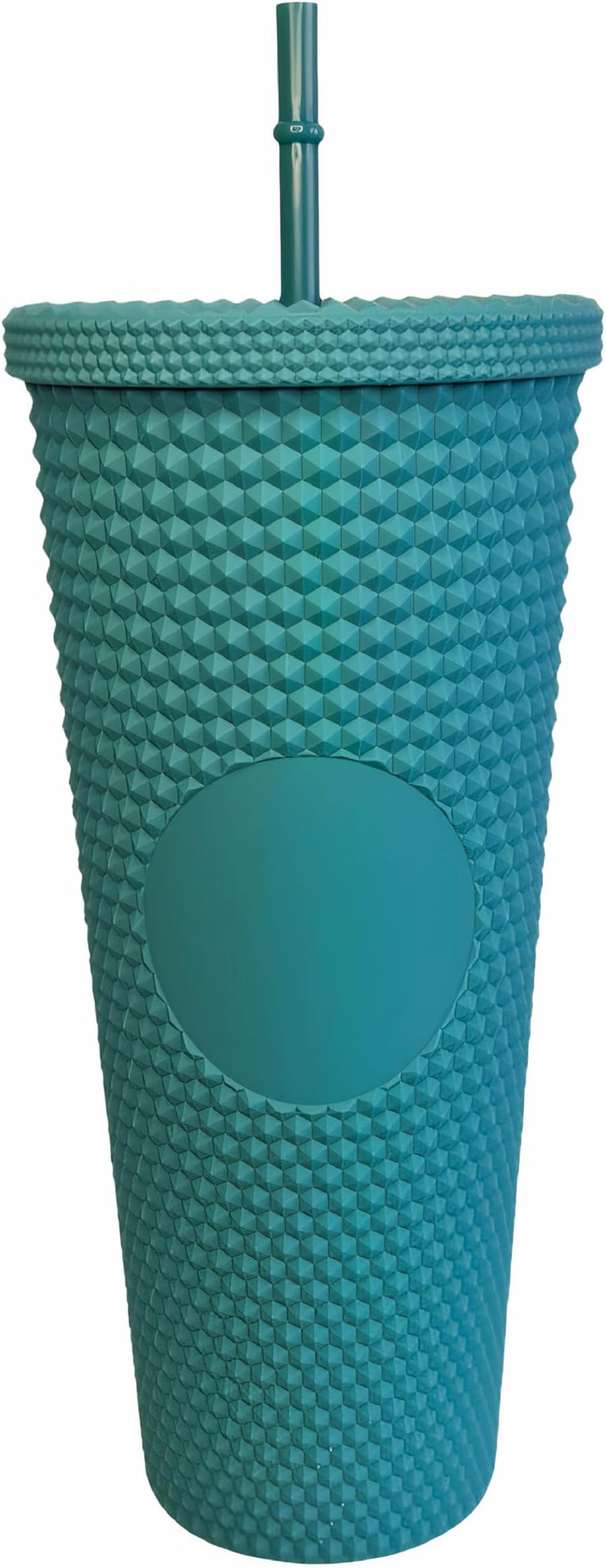 D'zavu Dazzle Sips | 700 ml Matte Studded Premium Tumblers with Lid and Straw | Double Walled Plastic Tumbler | Water/Iced Coffee/Cold Brew | Mug for Travel/Home/Office (Forest Shadow)