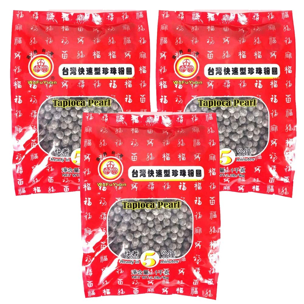 Bubble Tea Black Tapioca Pearl 1KG (Pack of 3) Total 3KG