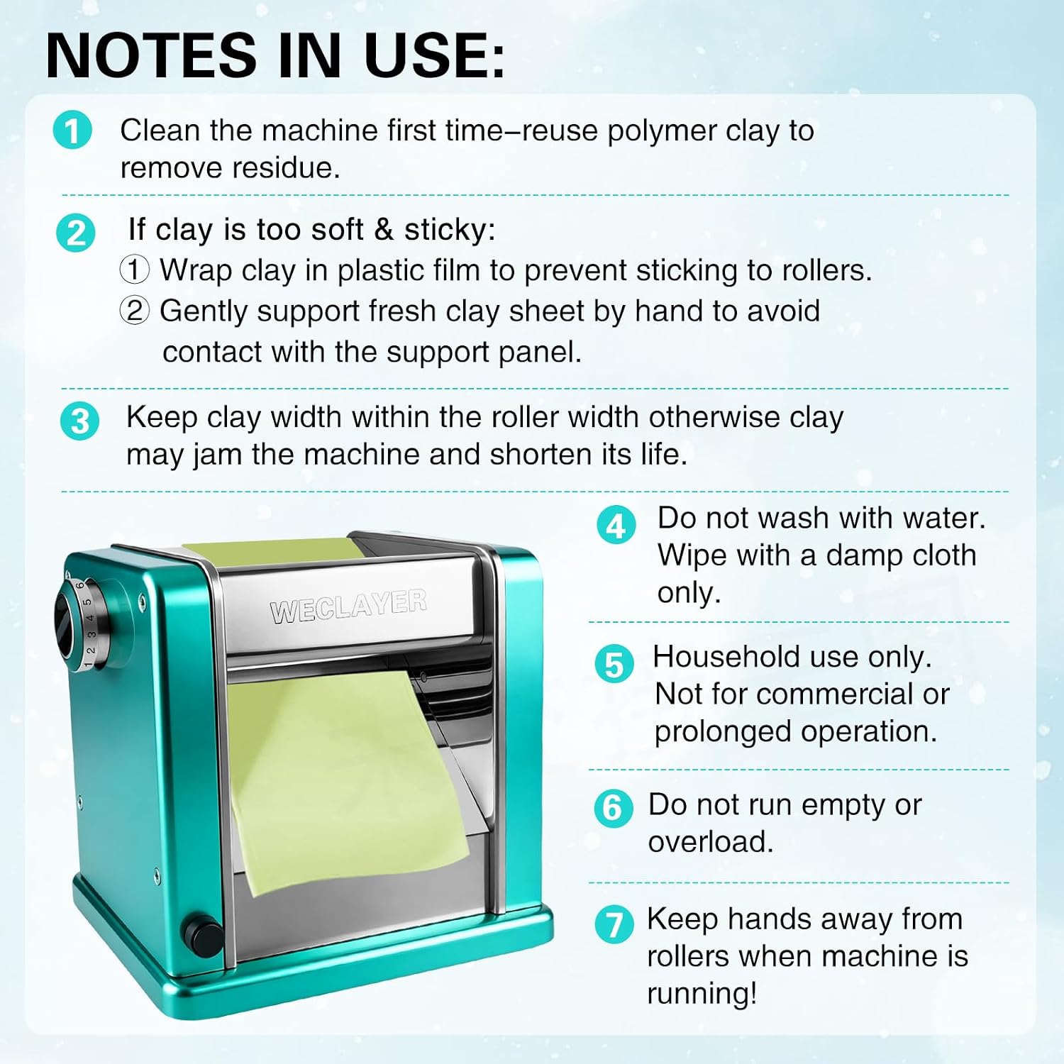 Electric Polymer Clay Press Machine,7 Adjustable Thickness Settings Stainless Steel Clay Roller Machine,Built-in Motor One-Touch Operation,Polymer Clay Tools for Jewelry Making,Earring and Crafting