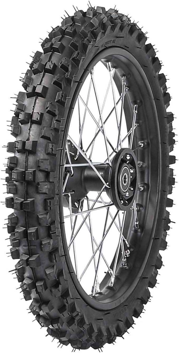 60/100-14 Front Wheel Tire with Rim 1.4x14, 12mm Bearing Axle for Pit Pro Dirt Bike 125cc 140cc 150cc KLX SSR