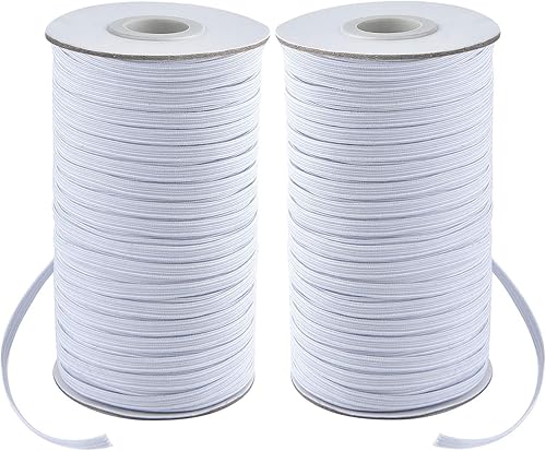 Coopay Cuerda elástica de 160 yardas de largo de 18 pulgadas de ancho, banda elástica, cuerda elástica pesada, para costura, 2 rollos, 80