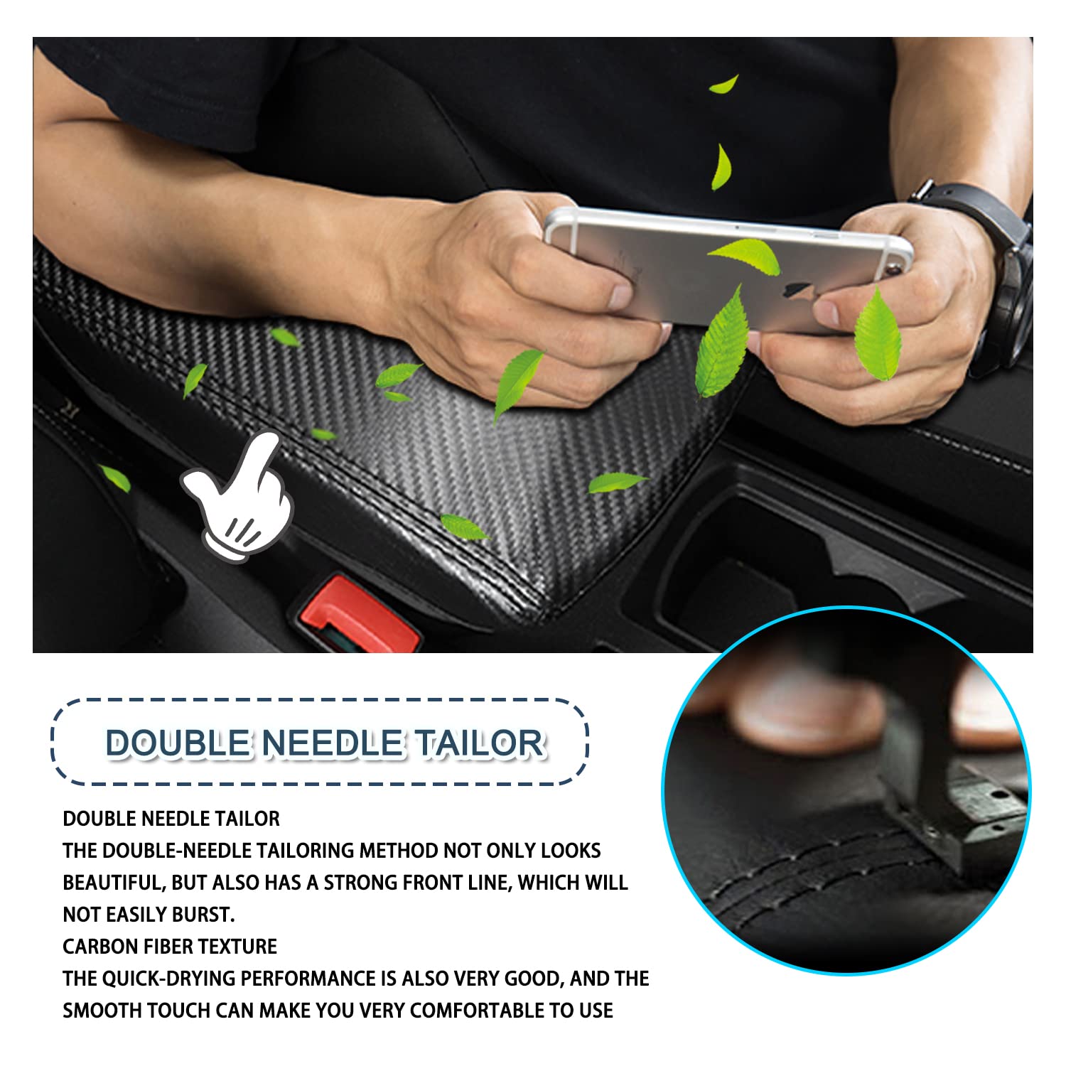 Ruiya Compatibile con VW T-ROC 2018-2023 2024 Copertura del bracciolo centrale Copertura del bracciolo centrale Copertura del bracciolo T-ROC Console centrale Bracciolo Box Cover Bracciolo centrale