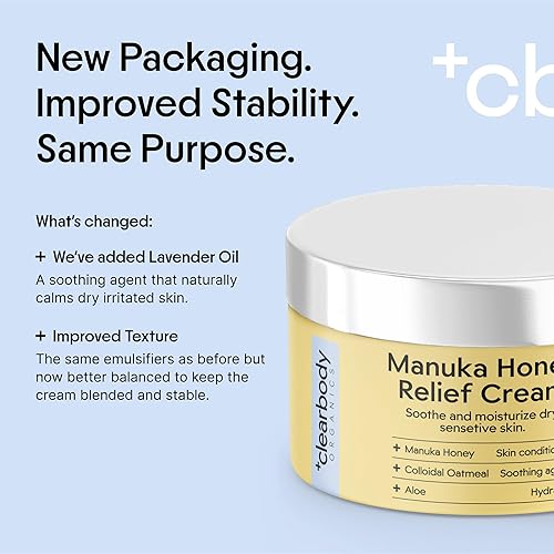 Miniatura 2 de Crema de miel para picor por sequedad, agretamiento e irritación de la piel. Tratamiento de avena de Manuka&Colloidal para dermatitis, herpes