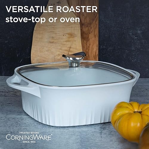 Miniatura 9 de CorningWare QuickHeat - Tostador de aluminio fundido de 5.7 cuartos de galón con tapa e interior de cerámica antiadherente, ligero y rápido
