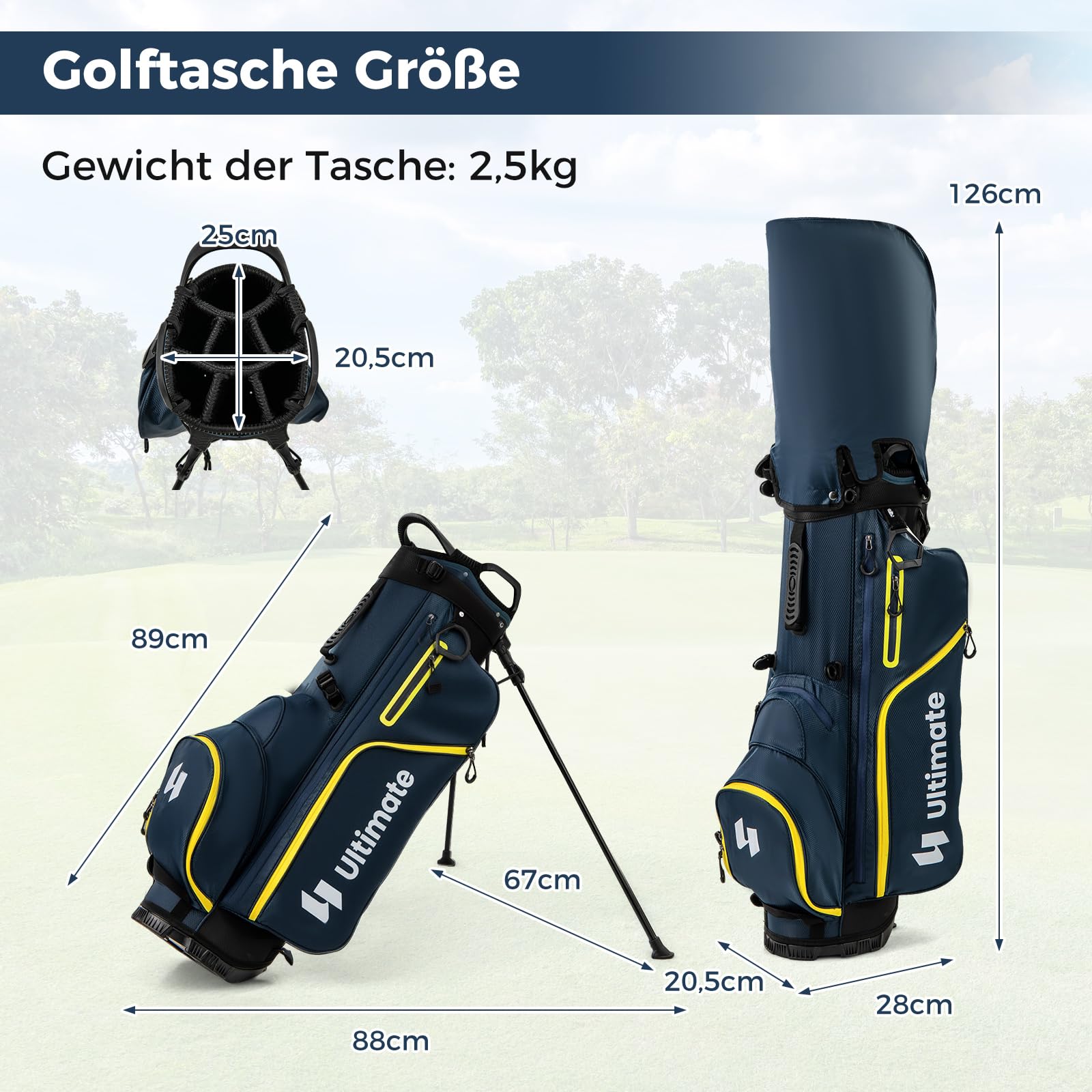 GYMAX komplettes Herren Golfschläger Set, 13-teiliges Golfschlägerpaket mit Standtasche & Regenschutz, Golfset mit 460CC & 1 Driver & 3 Fairway & Hybrid & 5/6/7/8/9/P/S Eisen