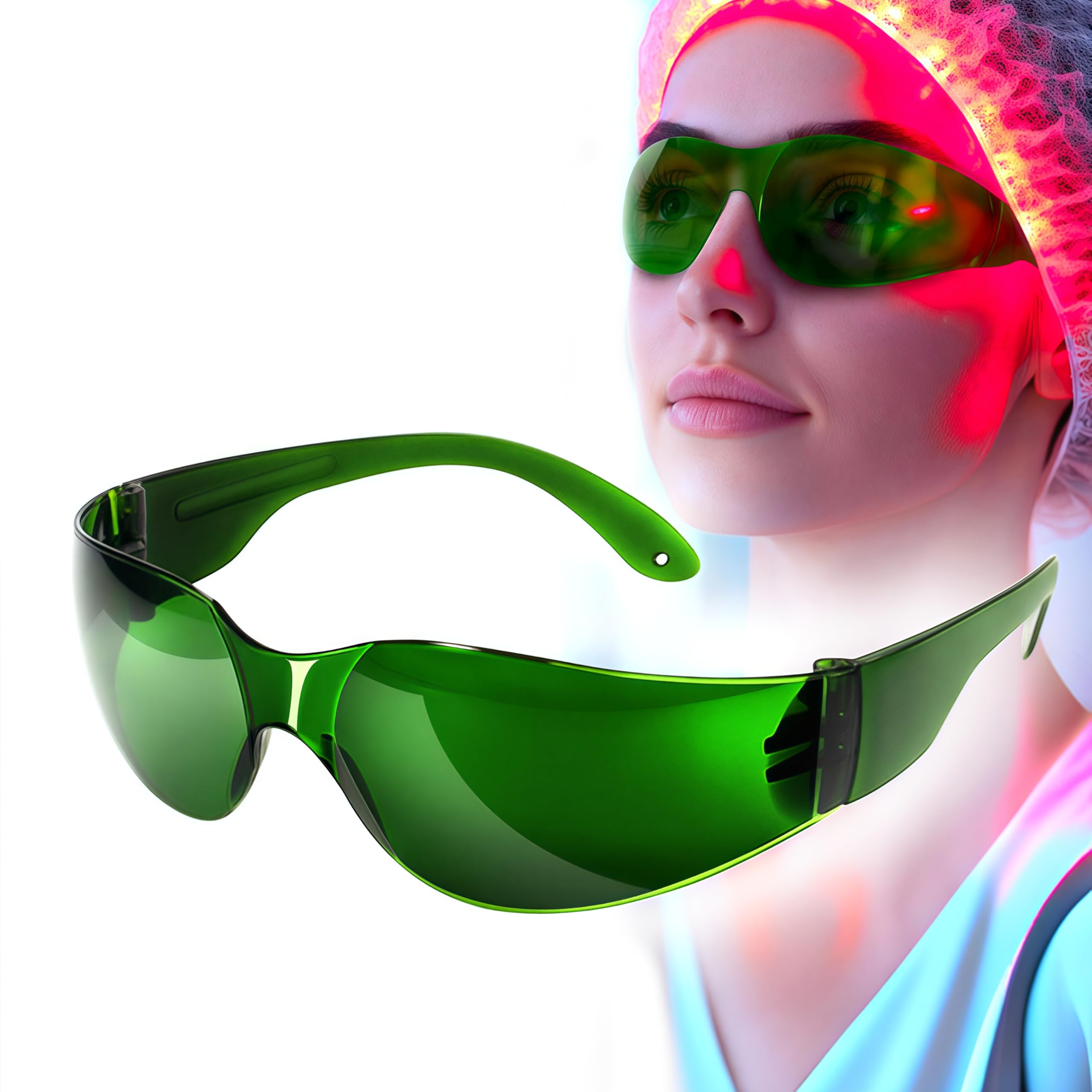 Red Light Glasses Eye Protection, Safety Glasses for 600nm-900nm Red LED Light Therapy, OD 4+ for Tanning Hair Removal Eye Protetion