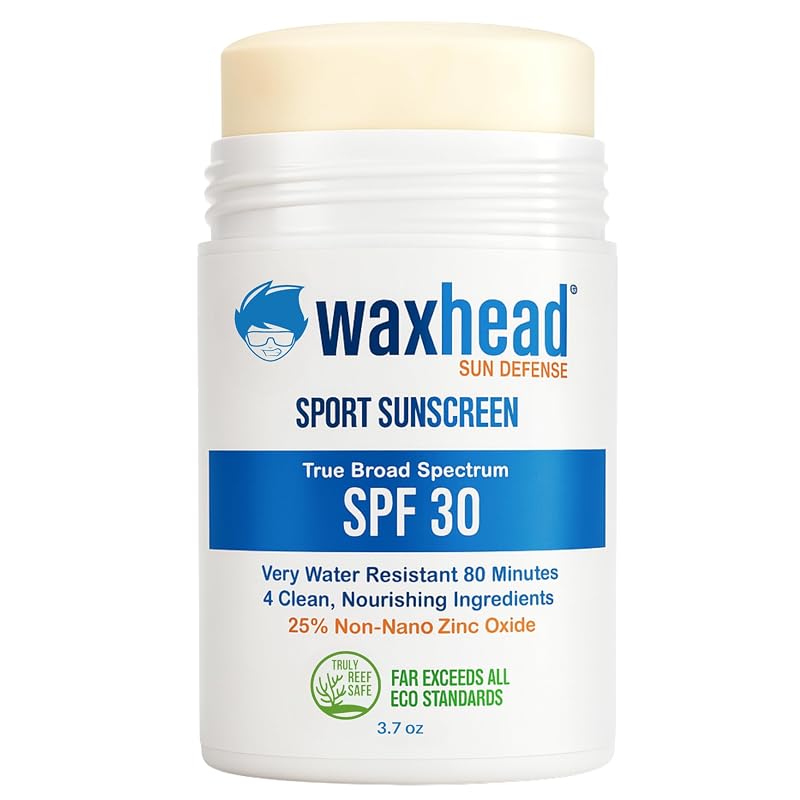 Waxhead Sun Defense Foods Bastão de protetor solar mineral com óxido de zinco FPS 30, facial e corporal, 105 g