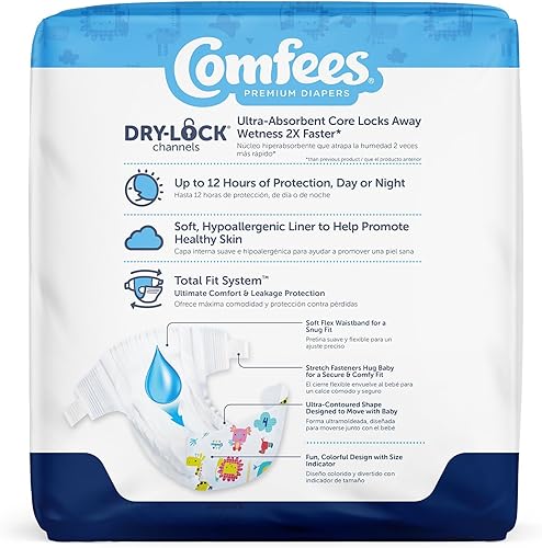 Miniatura 10 de Pañales de bebé prémium con sistema de ajuste total para niños y niñas, talla 5, 27 unidades, CMF-5