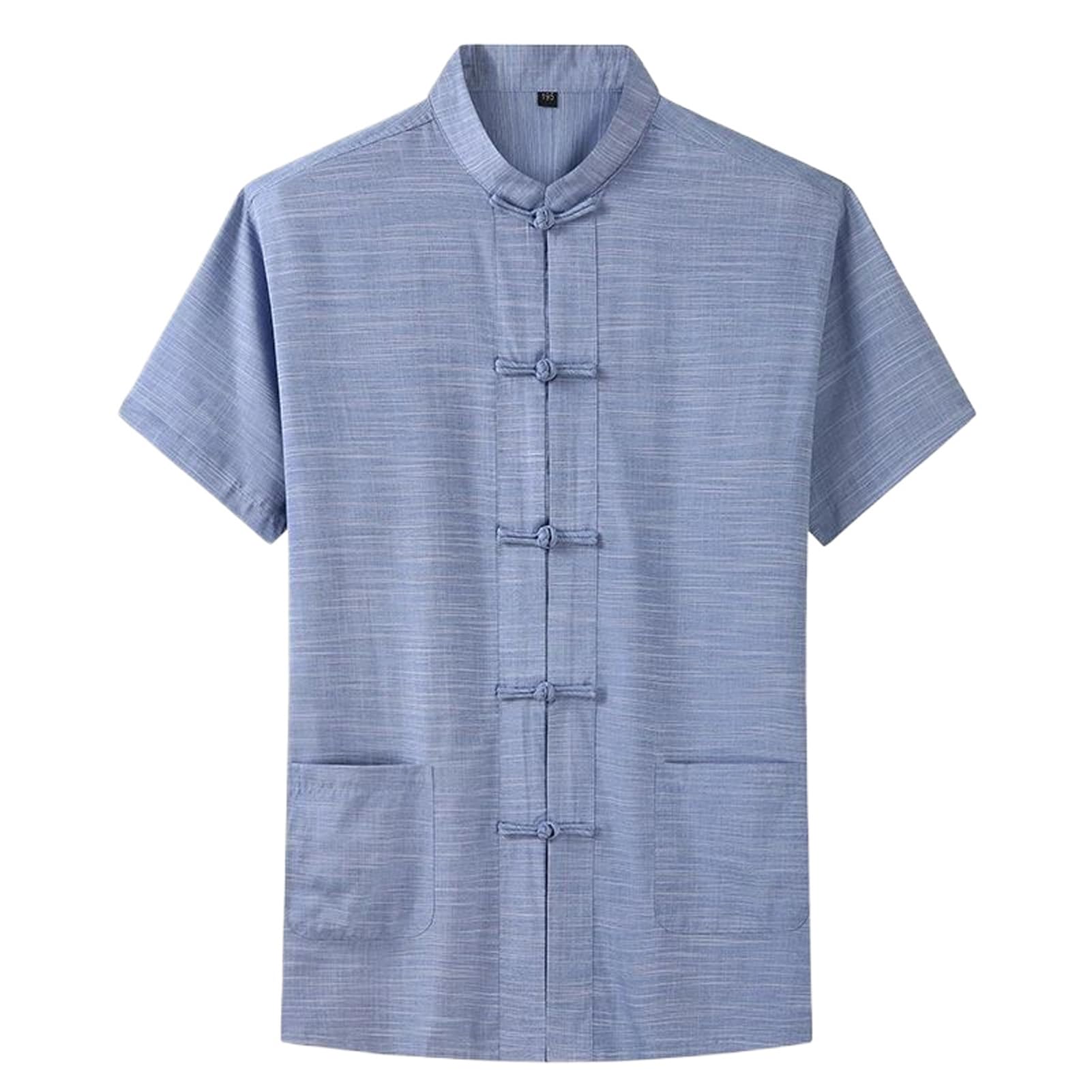 Uniforme masculin Kung Fu décontracté et ample à manches courtes - 8