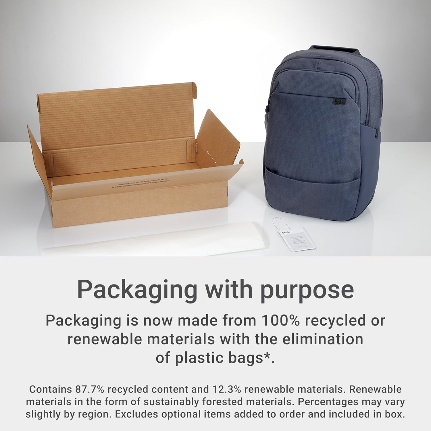 Dell Pro 13-14 Plus Ecoloop Backpack - Fits Most Laptops with Screen Sizes up to 14”, Dirt and Water Resistance, OceanCycle Certified, 2 Front and 2 Side Pockets - 3 Years Limited Warranty.