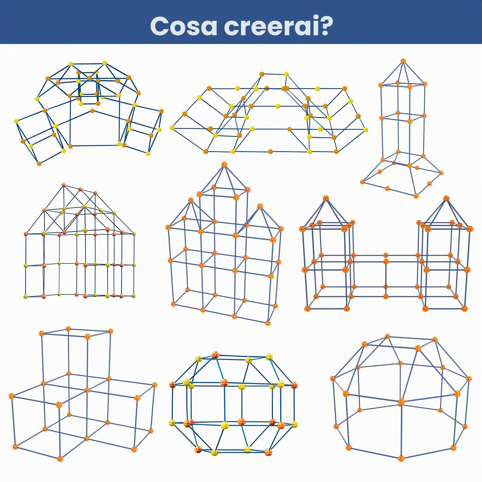 Fort Building Kit per bambini, 158 pezzi, lucchetto fai da te, tenda da gioco, per interni ed esterni, giocattolo STEM, regalo educativo per ragazze e ragazzi