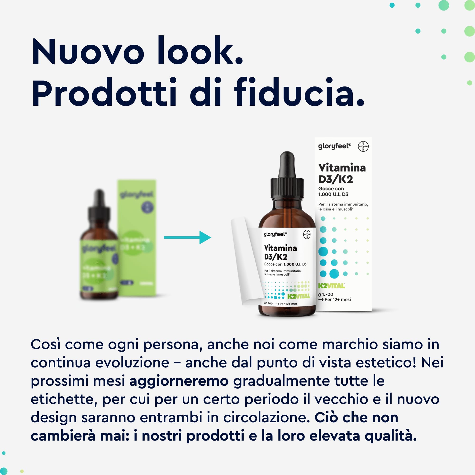 Vitamina D3 K2 50ml in Gocce, Eletto PRODOTTO DELL'ANNO 2025, Colecalciferolo 1000 UI per Goccia, Menachinone Premium 99,7+% All Trans MK7 (K2VITAL® di Kappa), Naturale con Pipetta Dosagocce
