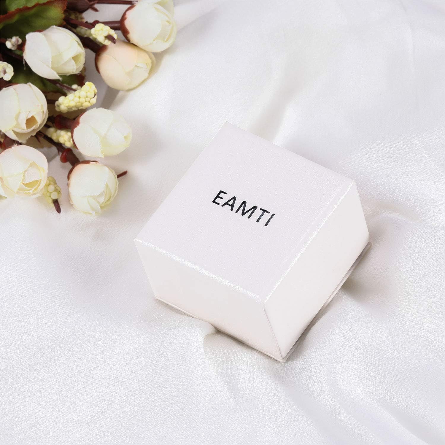 EAMTI CZ Wedding Band for Women 925 Sterling Silver Half Eternity Stackable Ring Size 3-13 - Image 6