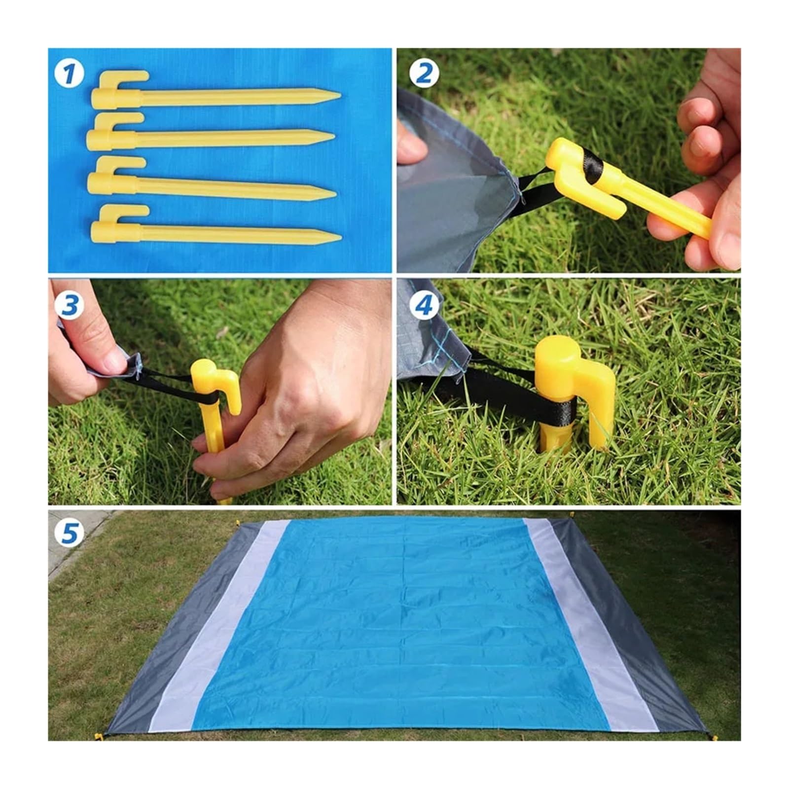 Tapis De Pique Nique Tapis de Plage Pliable imperméable 2 x 2,1 m(Style 11,200cm x 210cm)