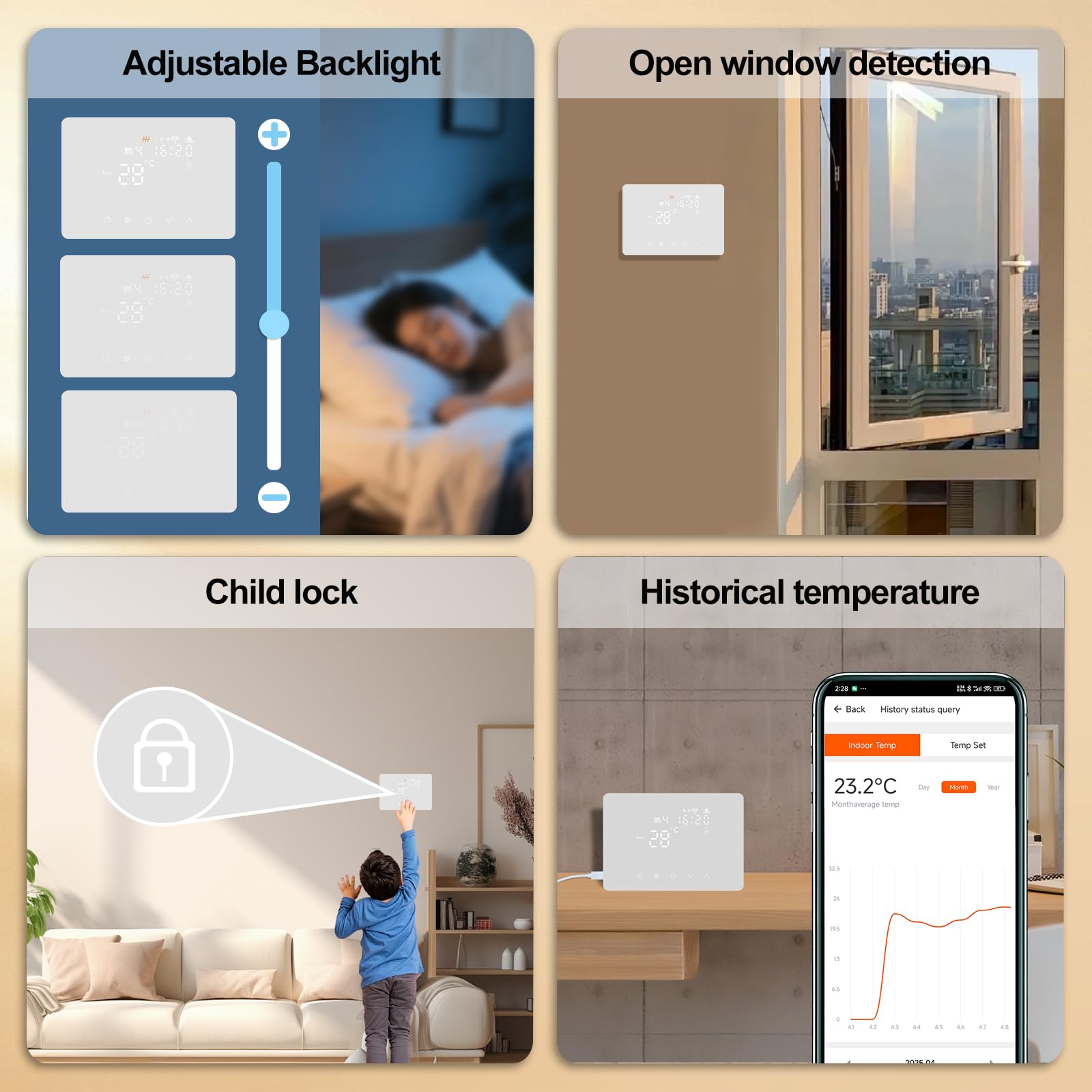 KETOTEK Inteligentny termostat bezprzewodowy z odbiornikiem RF do kotła 5 A 220 V | Cyfrowy zestaw termostatu pokojowego WiFi do kotła, kompatybilny z Alexa, programowalny, sterowanie aplikacją Tuya/Smart Life