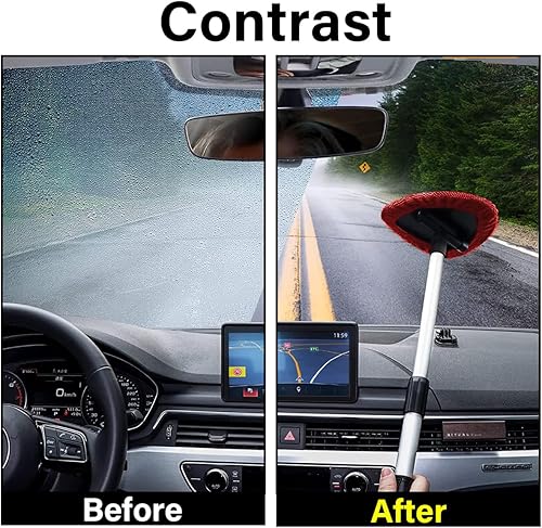 Miniatura 6 de Herramienta de limpieza de parabrisas, limpiador de ventanas de automóvil con 4 almohadillas de microfibra lavables y reutilizables, kit de limpieza