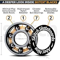 Vista 4 de SKITCH Juego de rodamientos de giro rápido de precisión Paquete de 8 rodamientos de bolas 608 2RS ABEC 9 de acero cromado para patinetas, tablas