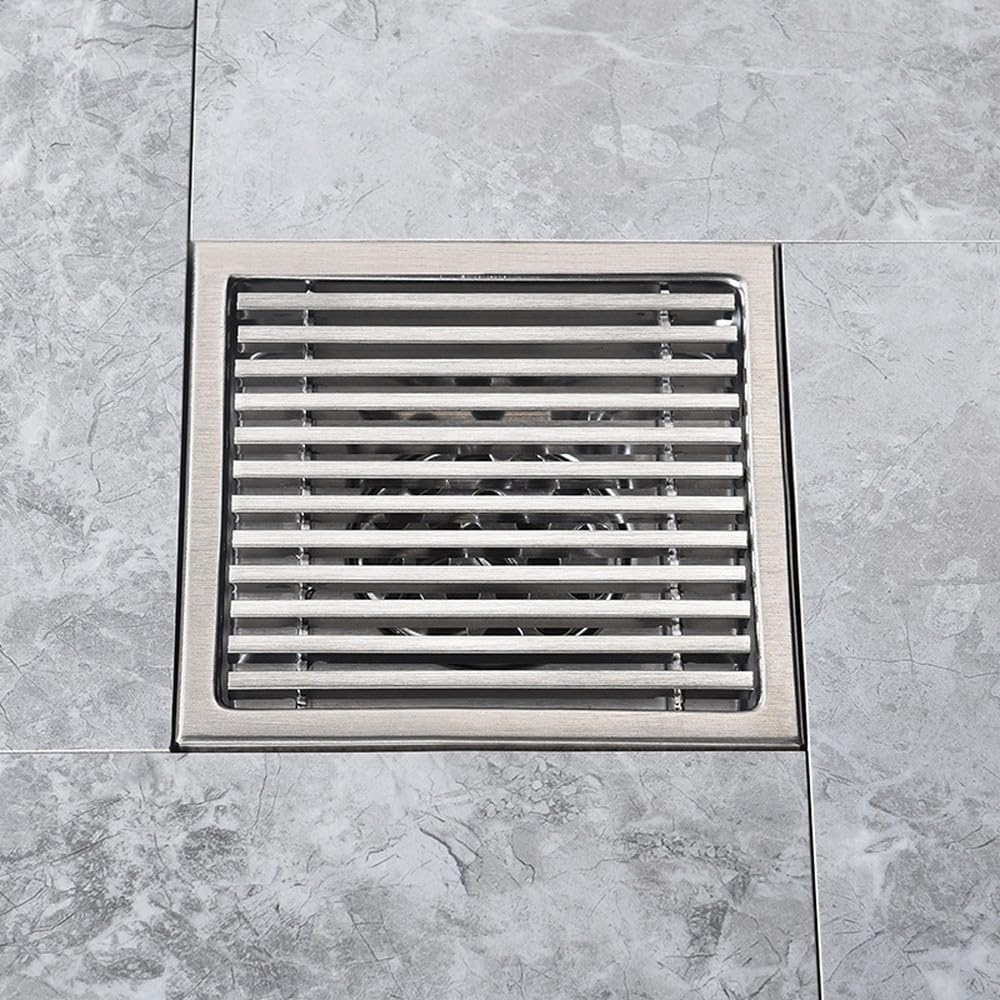 XBTGS 1 desagüe de suelo de ducha de acero inoxidable 304 de 15 cm, lineal antiolor, largo, para cocina e inodoro, 15 cm, diámetro 15 cm-A