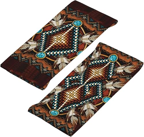 Miniatura 4 de Diademas indias nativas americanas para hombres y mujeres, banda para el sudor retro y diadema deportiva para correr, entrenamiento de yoga