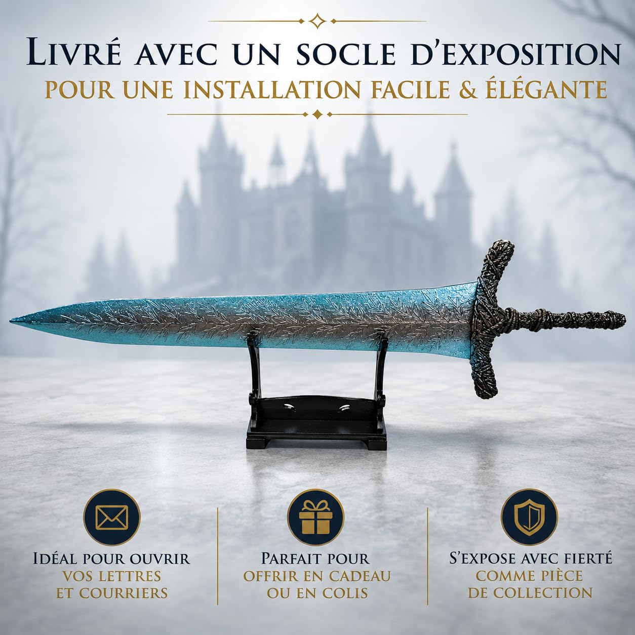 Elden Ring Dark Moon Greatsword XL Ouvre-lettre Support Cadeau Fan Collectionneur