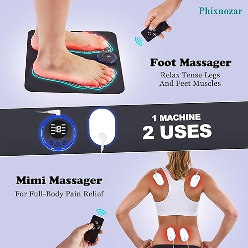 Miniatura 3 de Phixnozar EMS Foot Massager Mat with Remote Control -Muscle Relaxation,Back & Leg Foot Massage,TENS (ModeKTR-2492)