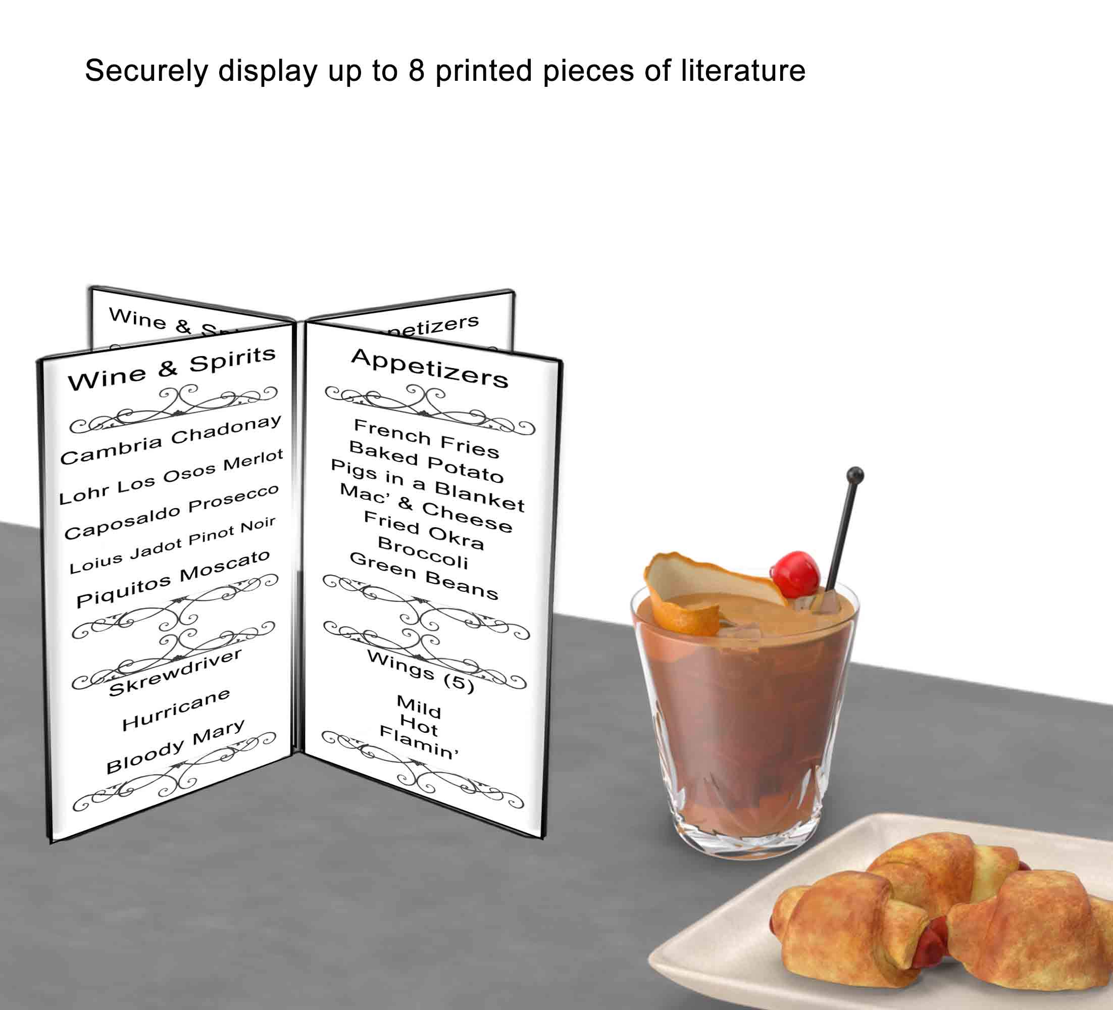 8 Sided Tabletop Sign Holder 4" X 6" For Displaying Menus Promotional Flyers And Daily Specials In Cafes And Restaurants Clear Acrylic By Marketing Holders - View #14