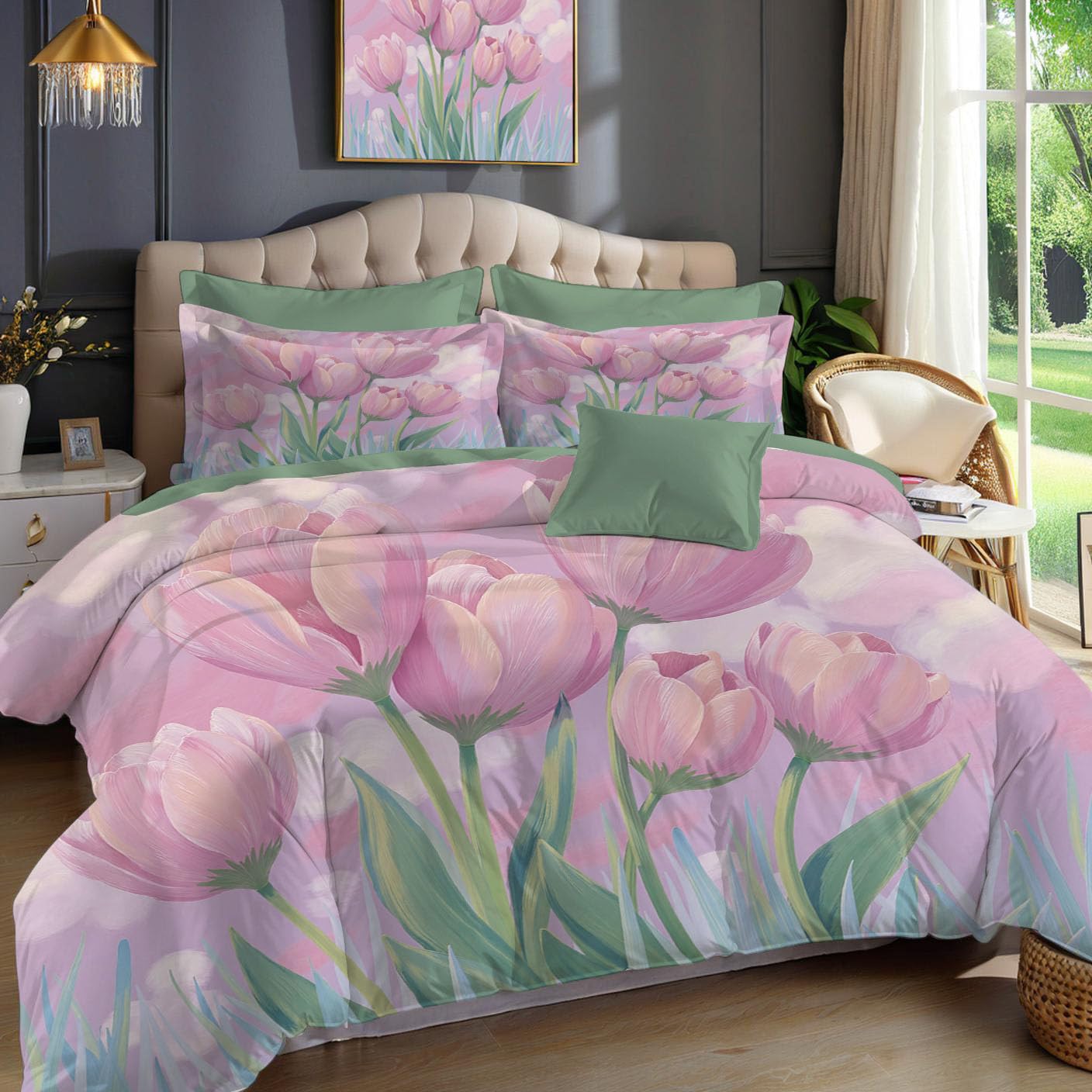 Housse de couette 140x200cm avec fermeture éclair et taies d'oreiller 65x65
