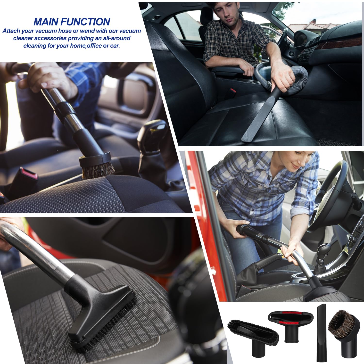 Set Accessori Aspirapolvere 7 Pezzi - Compatibile Con Tubi 32-35mm, Spazzole Per Pulizia Profonda - Foto 9