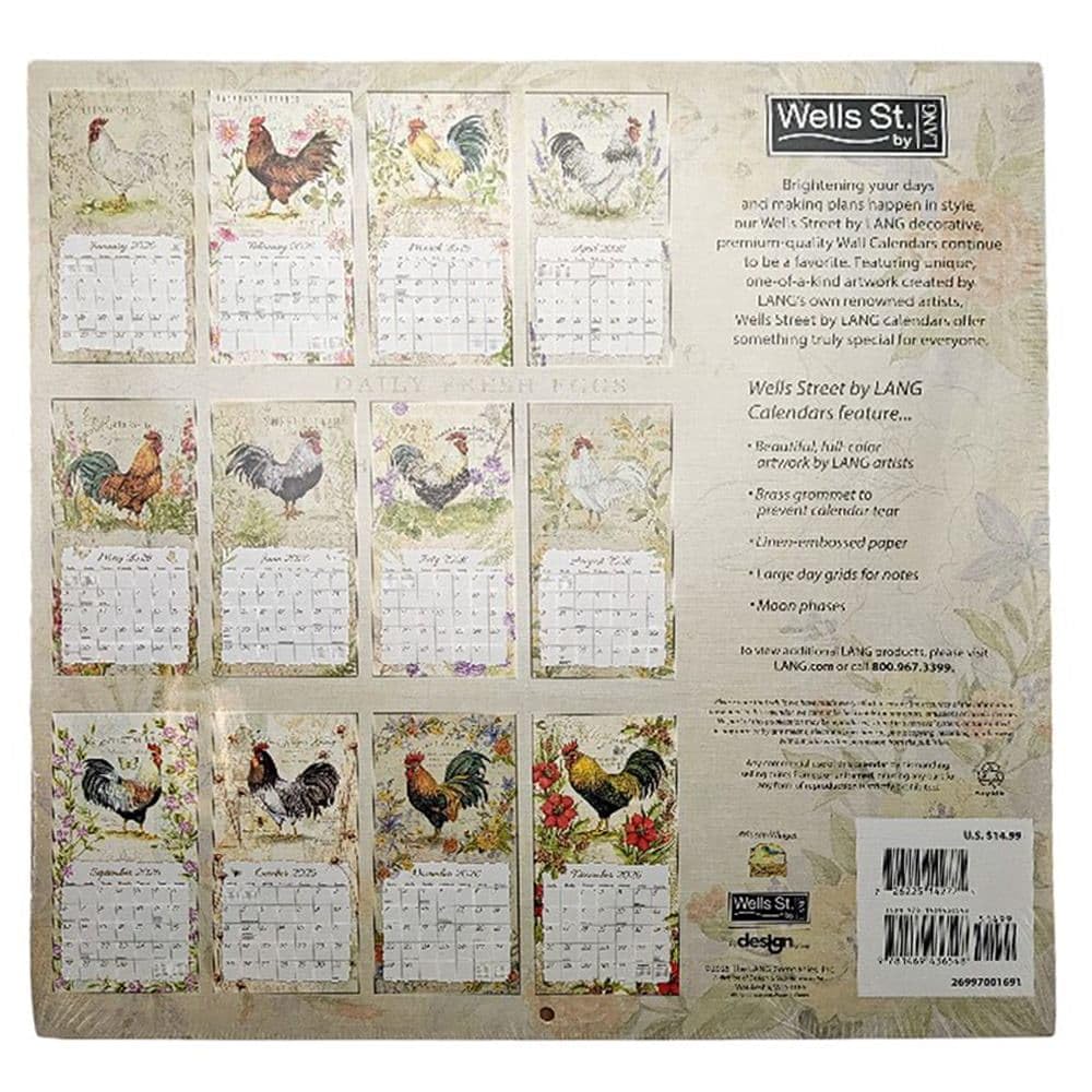 WSBL Calendario da parete 2026 Galli 12X12 (26997001691)