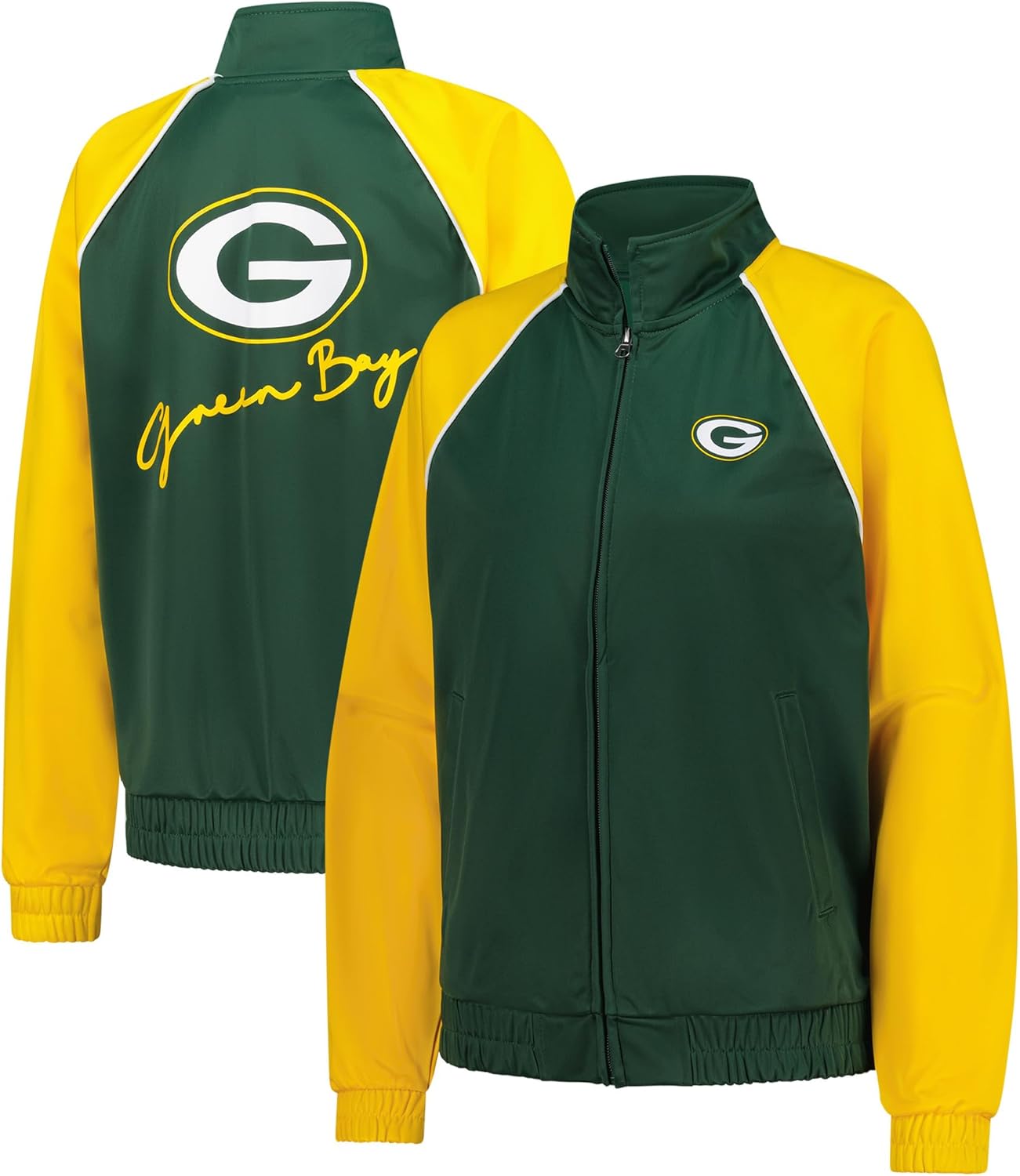 G-III Sports Women's Green Green Bay Packers Replay Full-Zip Track Jacket