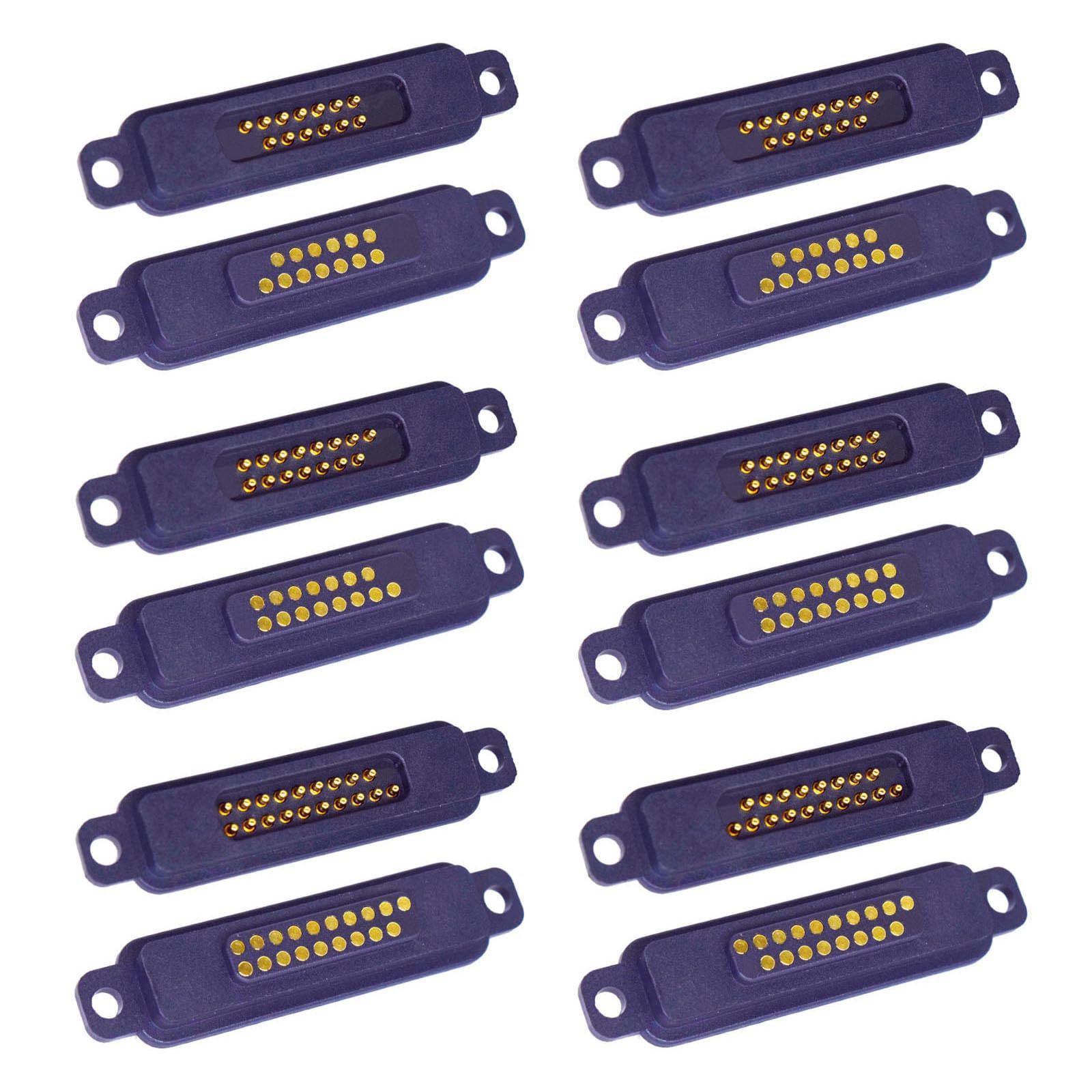 1 Pair Magnetic Pogo Pin Connector with Positioning Hole, 13P/14P/15P/16P/17P/18P/19P/20P 5V 2A Pogopin Magnetic Connector Male+Female Connector DC