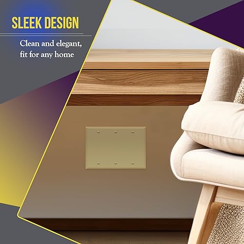 Miniatura 3 de ENERLITES Blank Device - Placa de pared, acabado brillante, tamaño de 3 bandas, 4.50 x 6.38 pulgadas, policarbonato termoplástico irrompible,