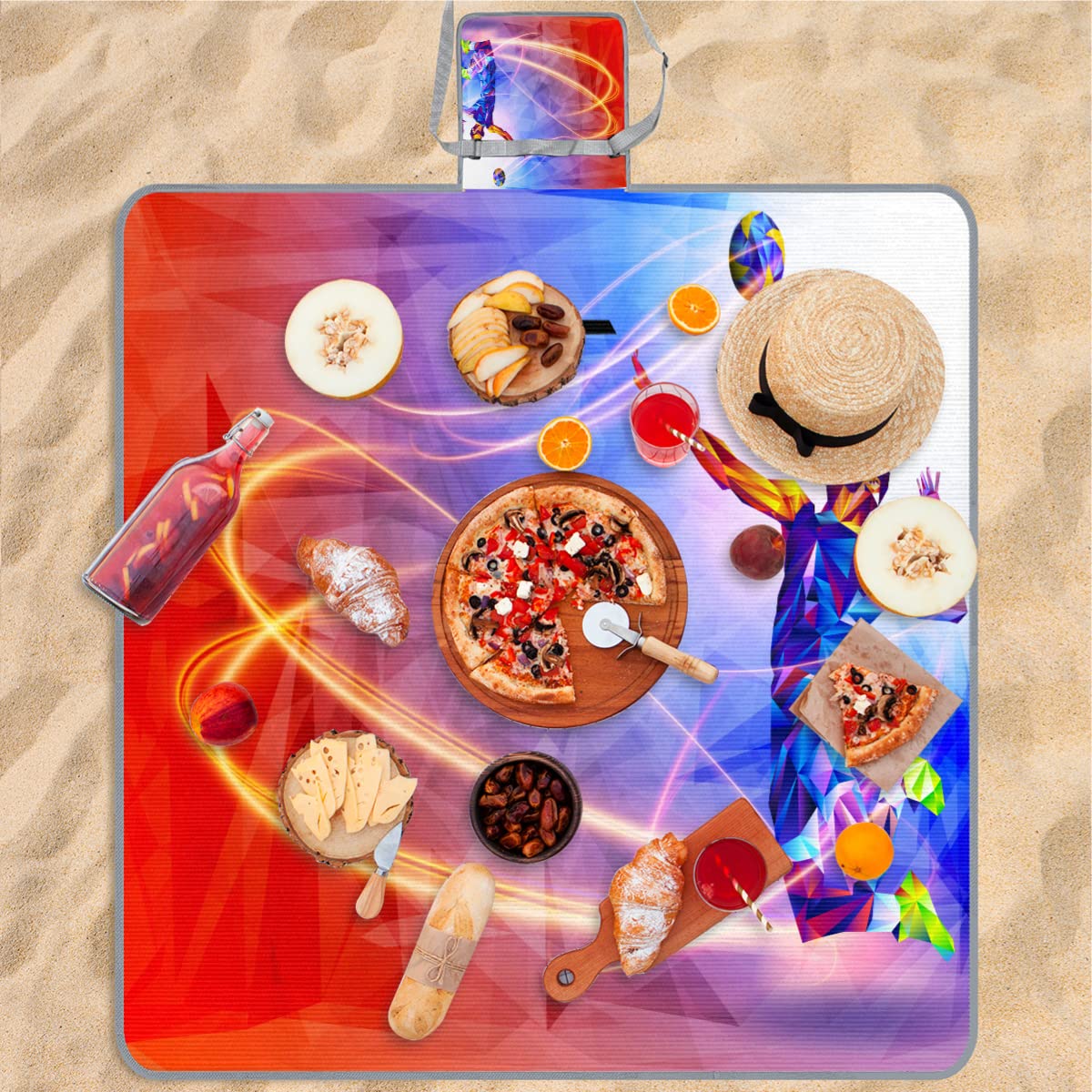 TropicalLife Creativo Giocatore di Pallavolo Coperta Picnic Pallavolo Sport Quadrato Impermeabile Pieghevole Indoor Outdoor Mat Tappeti per Spiaggia Campeggio Parco Famiglia Gathering Attività