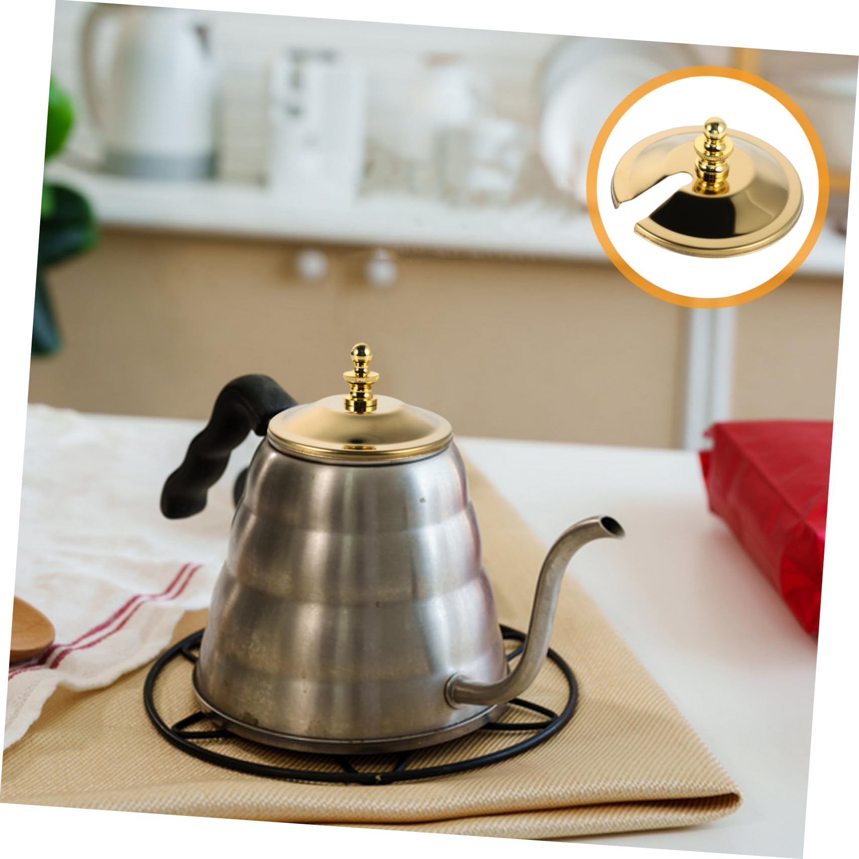 LIFKOME Ersatz Kaffeekannen Deckel Edelstahl Kaffeekrug Deckel Hochtemperaturbeständig Auslaufsicher Passend Für Kaffeezubereiter Zuhause Büro Küche Zubehör
